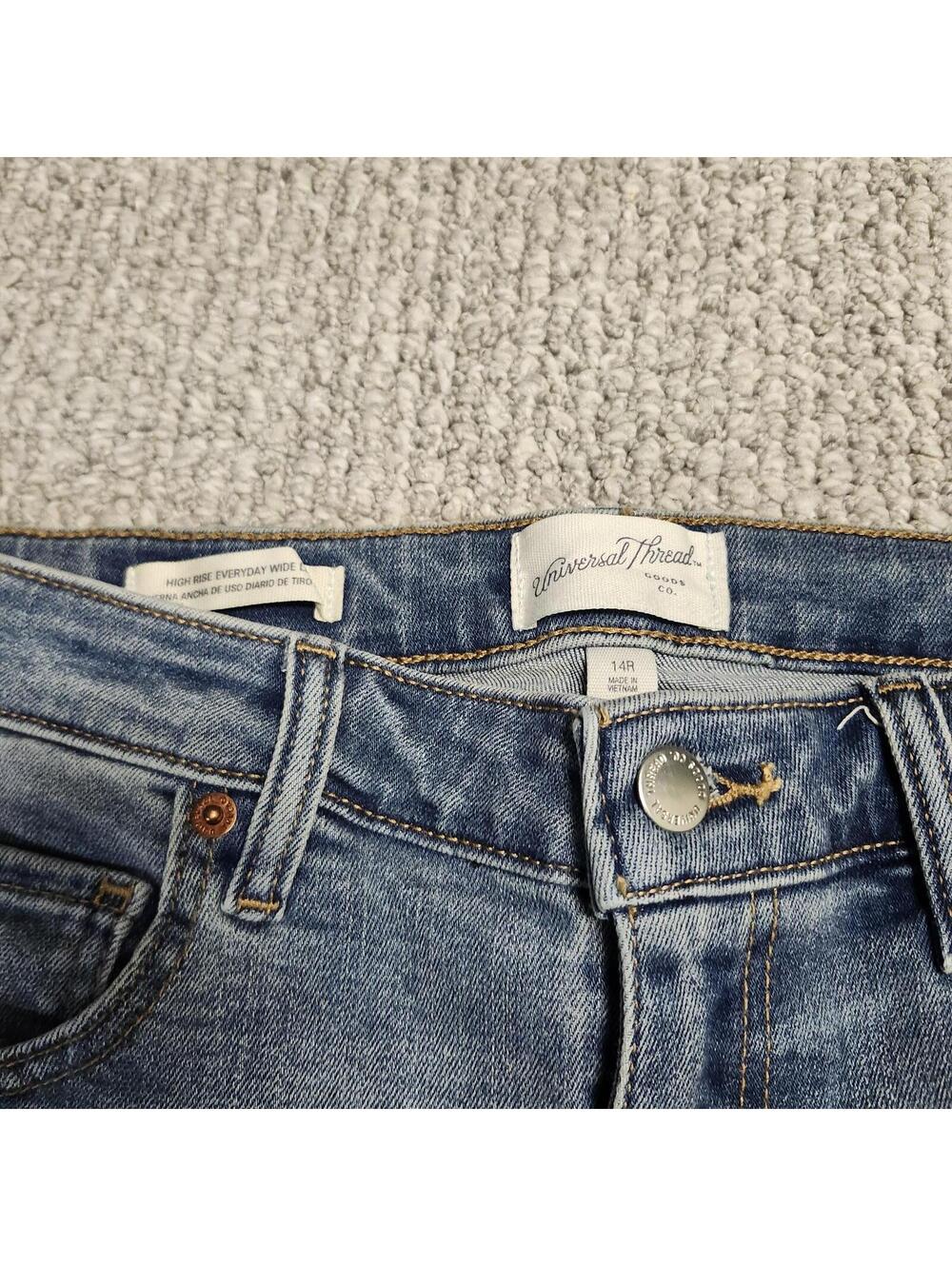 Universal Thread High Rise Everyday Wide Leg Jeans Blue Size 14R - Picture 3 of 11